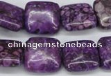 CMB38 15.5 inches 16*16mm square dyed natural medical stone beads