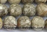 CMB61 15 inches 8mm faceted round medical stone beads