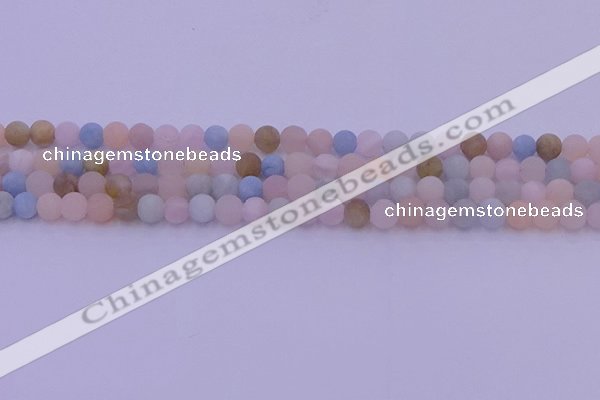 CMG301 15.5 inches 6mm round matte morganite beads wholesale