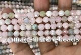 CMG345 15.5 inches 6mm faceted round morganite beads wholesale