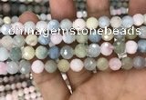 CMG346 15.5 inches 8mm faceted round morganite beads wholesale