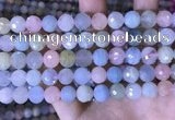 CMG417 15.5 inches 10mm faceted round morganite gemstone beads