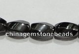 CMH156 15.5 inches 5*8mm twisted rice magnetic hematite beads