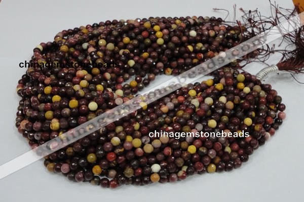 CMK15 15.5 inches 4mm faceted round mookaite beads wholesale
