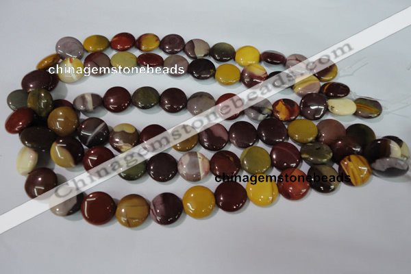 CMK242 15.5 inches 15mm flat round mookaite gemstone beads