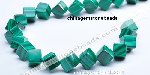CMN14 A grade cubic 8*8mm natural malachite beads Wholesale