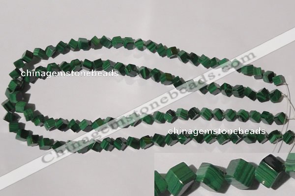 CMN245 15.5 inches 4*4mm cube natural malachite beads wholesale