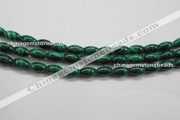 CMN419 15.5 inches 6*9mm rice natural malachite beads wholesale