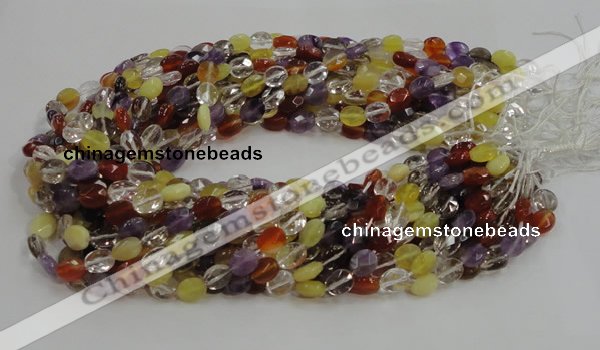 CMQ02 15.5 inches 8*10mm faceted oval multicolor quartz beads