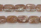 CMS103 15.5 inches 10*14mm faceted rectangle moonstone gemstone beads