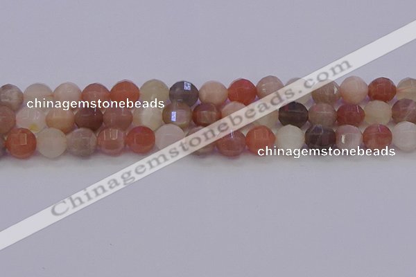 CMS1168 15.5 inches 10mm faceted round rainbow moonstone beads