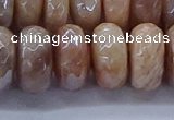CMS1326 15.5 inches 8*16mm faceted rondelle AB-color moonstone beads