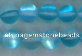 CMS1558 15.5 inches 10mm round matte synthetic moonstone beads