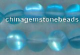 CMS1559 15.5 inches 12mm round matte synthetic moonstone beads