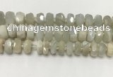 CMS1769 15.5 inches 6*12mm - 8*13mm faceted tyre moonstone beads