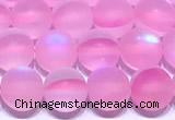 CMS2175 15 inches 6mm, 8mm, 10mm & 12mm round matte synthetic moonstone beads
