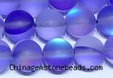 CMS2185 15 inches 6mm, 8mm, 10mm & 12mm round matte synthetic moonstone beads