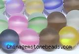 CMS2210 15 inches 6mm, 8mm, 10mm & 12mm round matte synthetic moonstone beads