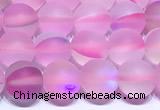 CMS2215 15 inches  8mm round matte synthetic moonstone beads