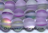 CMS2221 15 inches 6mm, 8mm, 10mm & 12mm round matte synthetic moonstone beads