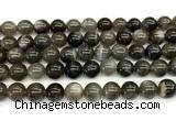 CMS2303 15 inches 10mm round black moonstone beads wholesale