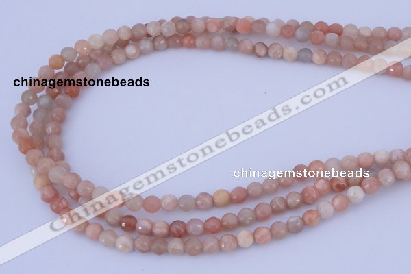 CMS353 15.5 inches 16mm faceted round natural pink moonstone beads