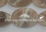 CMS38 15.5 inches 22*30mm faceted oval moonstone gemstone beads
