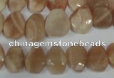 CMS561 15.5 inches 8*12mm faceted freefrom moonstone beads wholesale
