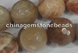 CMS577 15.5 inches 20mm faceted round moonstone beads wholesale
