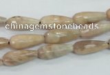 CMS90 15.5 inches 7*18mm faceted teardrop moonstone gemstone beads