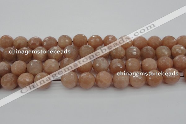 CMS945 15.5 inches 14mm faceted round A grade moonstone gemstone beads
