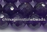 CNA1177 15.5 inches 10mm faceted round natural amethyst beads