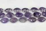 CNA1202 15.5 inches 18*25mm faceted oval amethyst beads