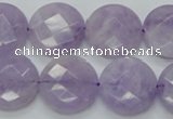 CNA325 15.5 inches 20mm faceted coin natural lavender amethyst beads