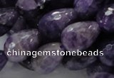 CNA48 15.5 inches 13*18mm faceted teadrop grade AB natural amethyst beads
