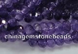 CNA62 15.5 inches 6*9mm faceted rondelle grade A natural amethyst beads