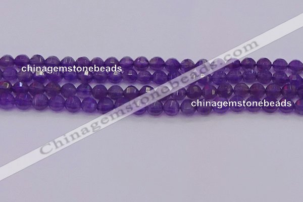 CNA751 15.5 inches 6mm faceted round natural amethyst beads