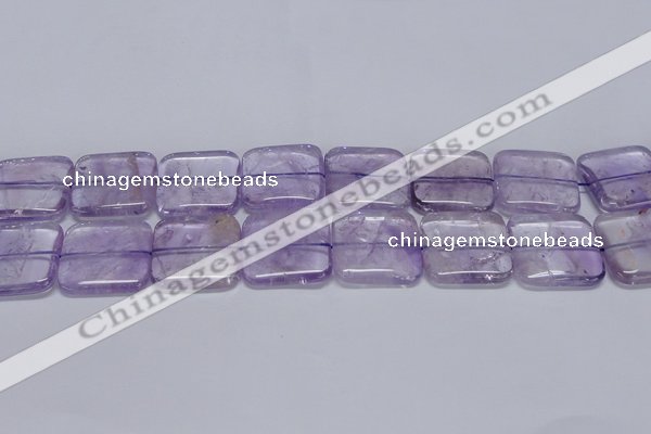 CNA847 15.5 inches 30mm square natural light amethyst beads