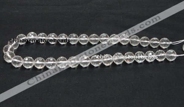 CNC10 15.5 inches 12mm faceted round grade AB natural white crystal beads