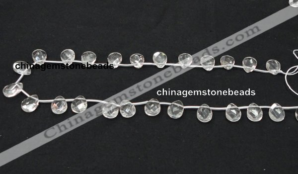 CNC28 10*14mm briolette grade AB natural white crystal beads