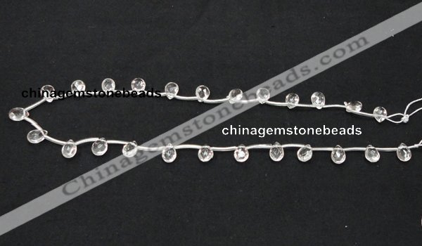 CNC29 6*9mm briolette grade AB natural white crystal beads wholesale