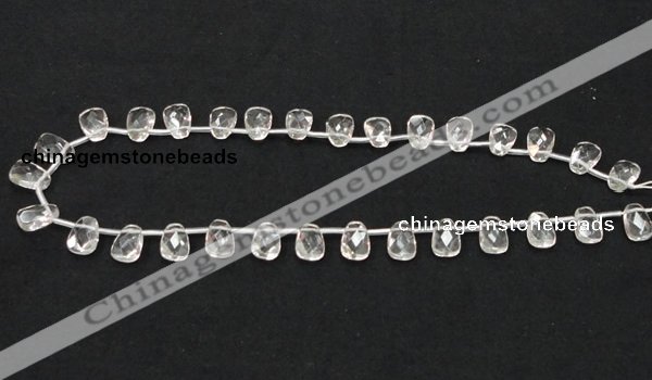 CNC34 8*12mm faceted trapezoid grade AB natural white crystal beads