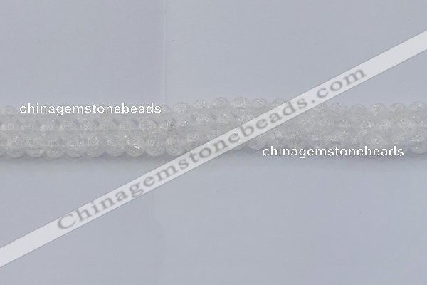 CNC551 15.5 inches 6mm round natural crackle white crystal beads