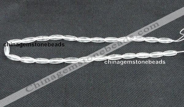 CNC65 6*16mm faceted rice grade A natural white crystal beads