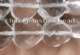 CNC736 15.5 inches 10*10mm faceted heart white crystal beads