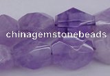 CNG1058 12*16mm - 15*20mm faceted nuggets lavender amethyst beads