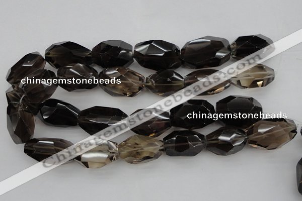 CNG1062 15.5 inches 18*25mm - 22*30mm faceted nuggets smoky quartz beads