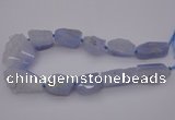 CNG1075 15.5 inches 20*30mm - 30*40mm nuggets blue chalcedony  beads