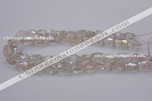 CNG1100 12*16mm - 13*18mm faceted nuggets AB-color white crystal beads