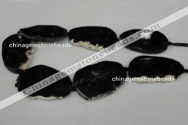 CNG1249 15.5 inches 35*40mm - 45*50mm freeform agate beads